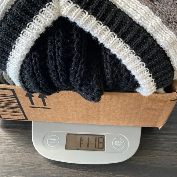 Vintage varsity style sweater M oversized chunky cable open knit preppy retro - Picture 8 of 8